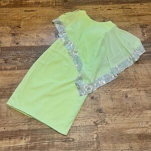 TS Couture M Dress Mother Of Bride Cocktail Asymmetric Sequin Overlay Formal NWT